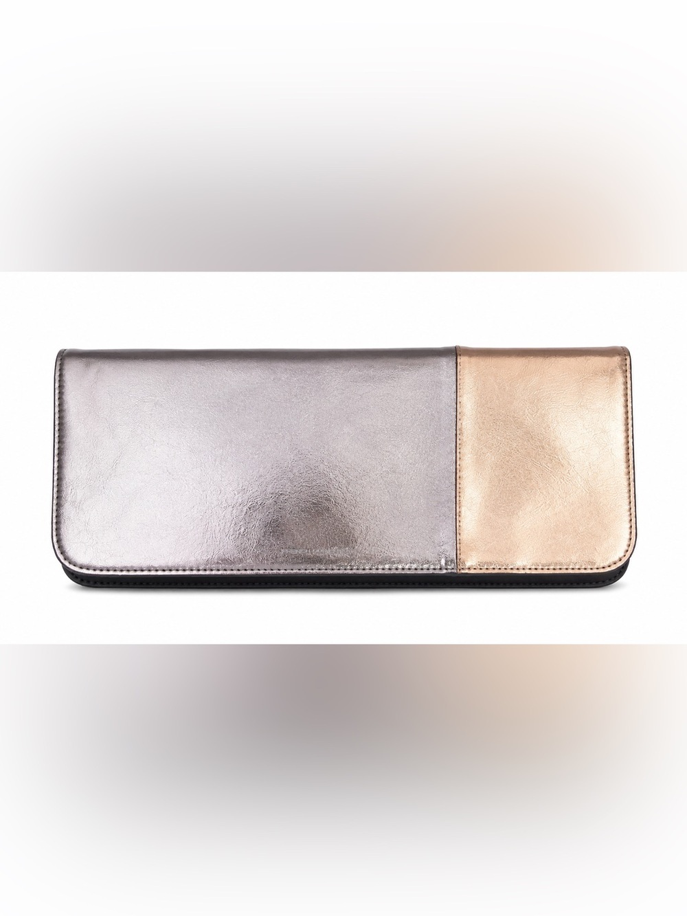 French Connection Two-Tone Metallic Envelope Clutch Evening Bag